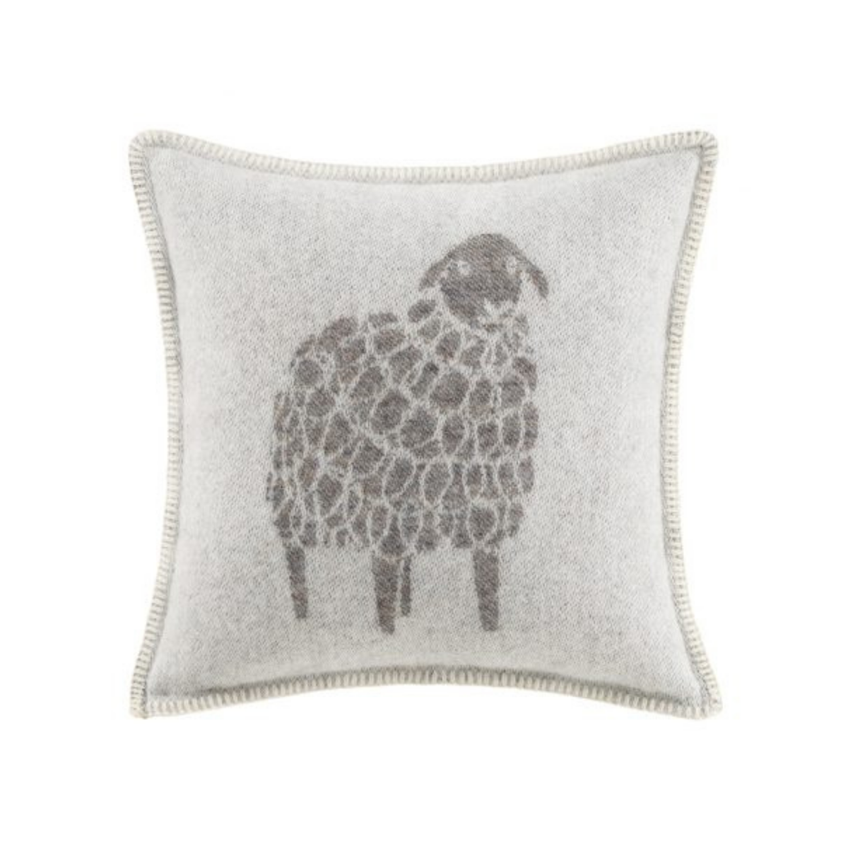 JJ Textile Sheep Mima Dark Brown Pure Wool Cushion Cover