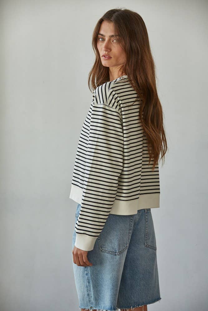 Sally Striped Crew Neck Top