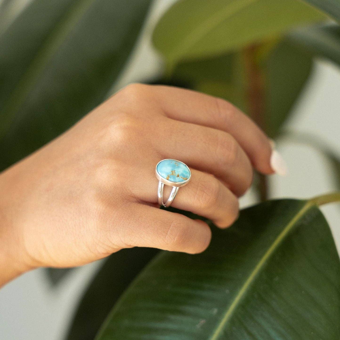 Split Band Turquoise Ring