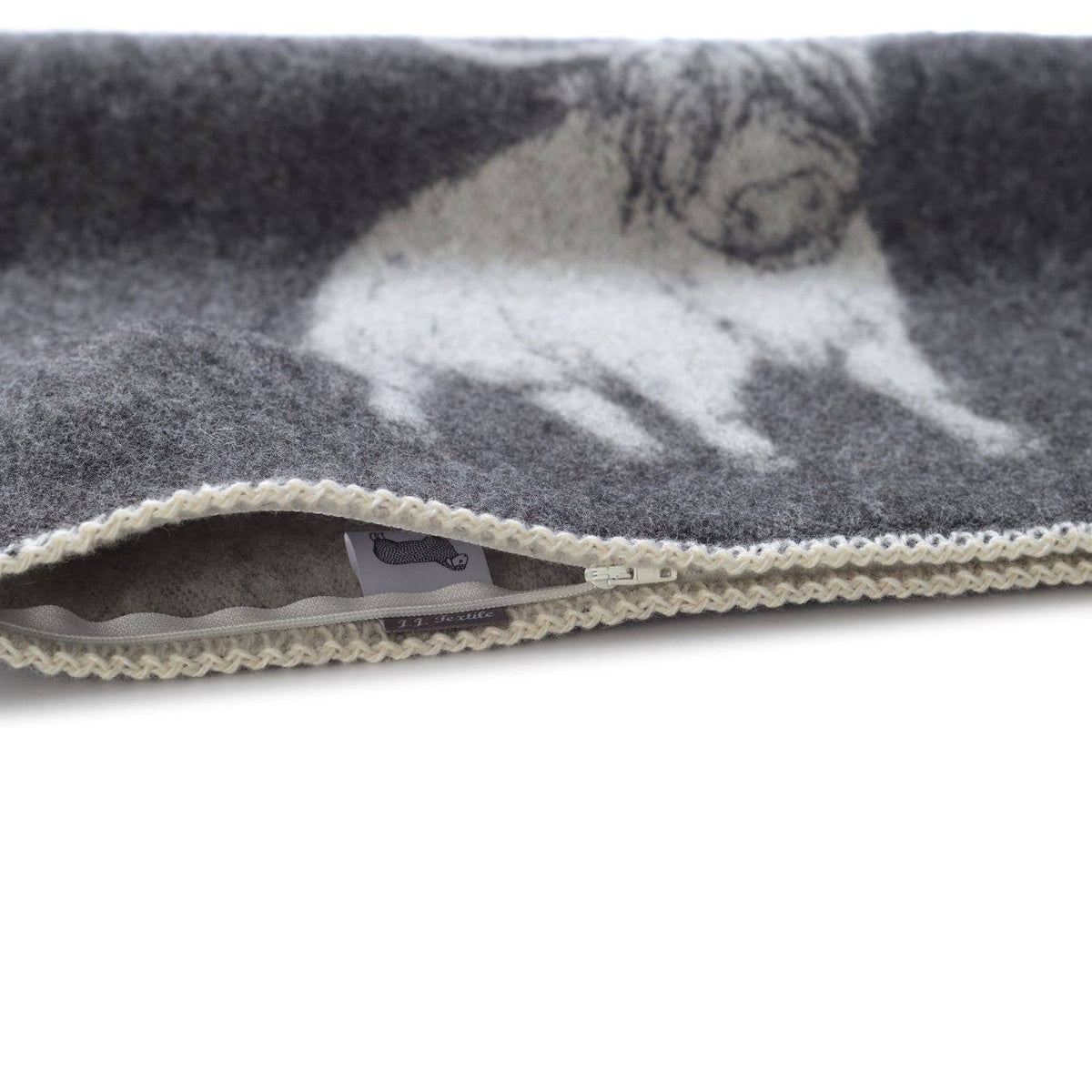 JJ Textiles Soft Black Highland Cow Wool Cushion