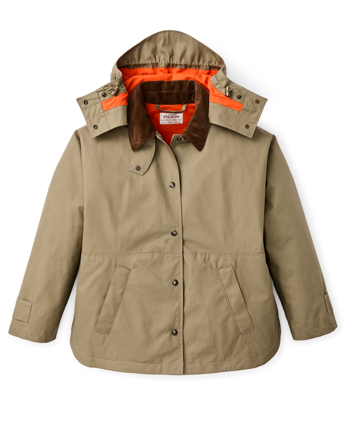 Filson Womens Harbor Front Waxed Jacket Marsh Tan warm Alaskan Guide Flannel body lining cowgirl Utah