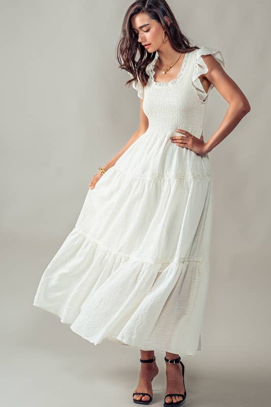 Angelic Vibe Tiered Midi Dress