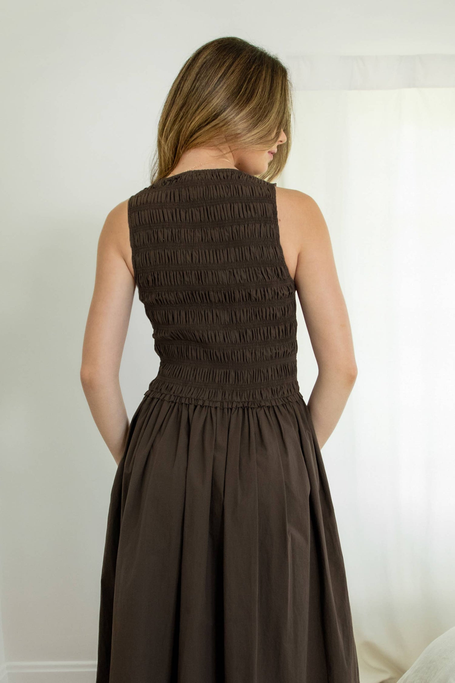 Boone Boat Neck Smocked Dress