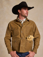 Schaefer RangeWax Mesquite Brush Jacket sand waxed canvas brush jacket with four pocket front mens western clothing Utah SKU 311SD