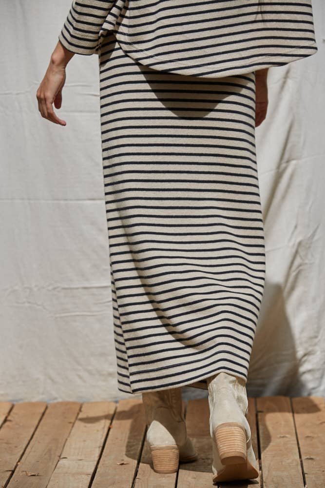 Hailee Knit Striped Pencil Maxi Skirt