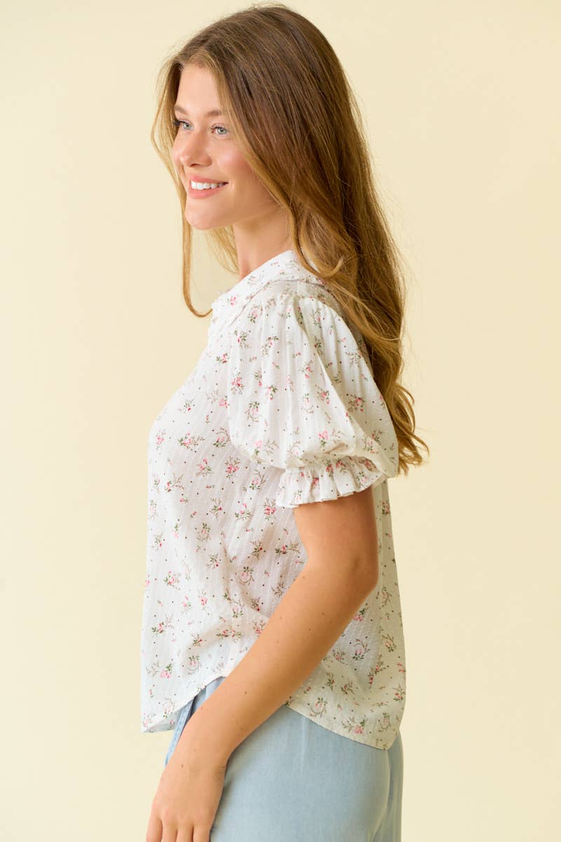 Jennifer Floral Puffed Sleeve Top