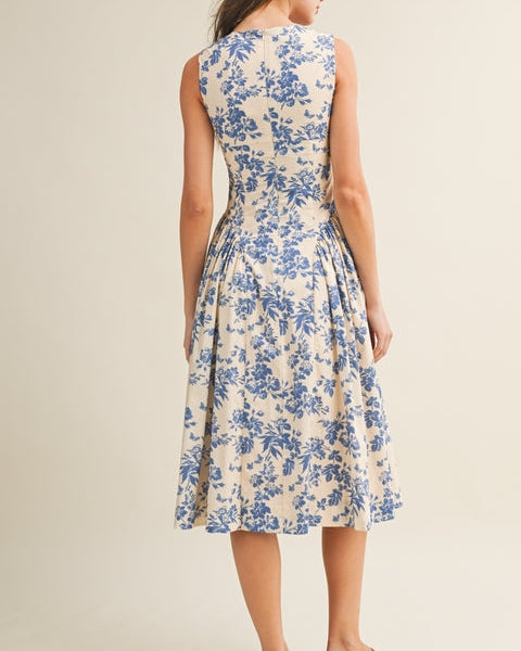 Gina Garden Square Neck Midi Dress