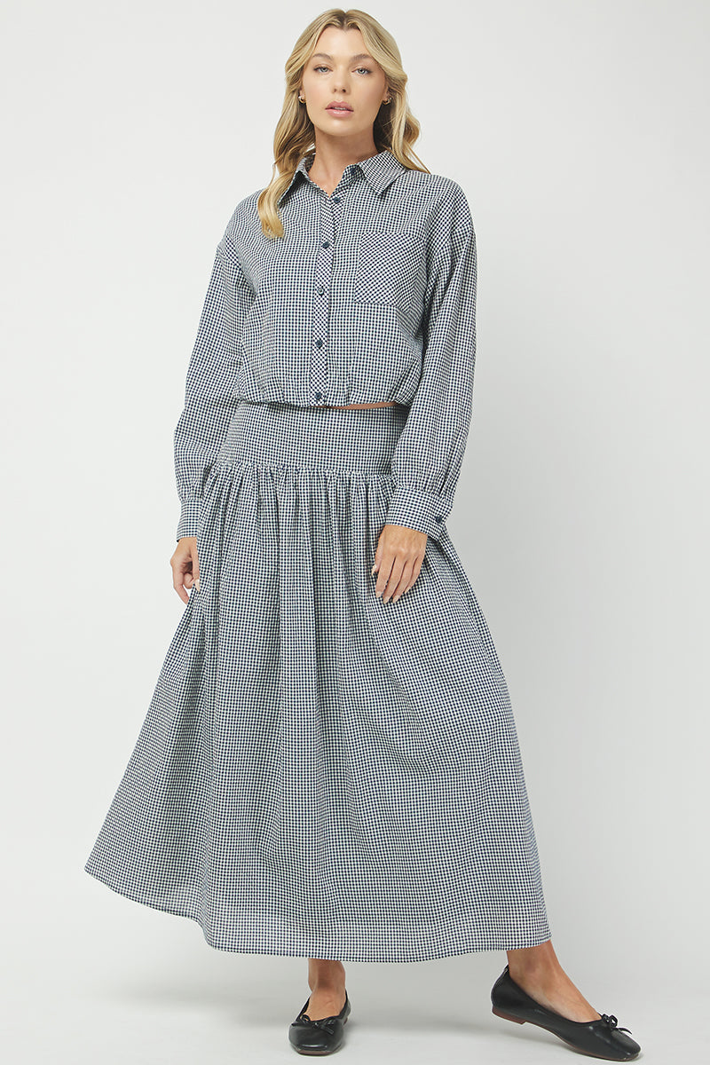 Carly Gingham Midi Skirt
