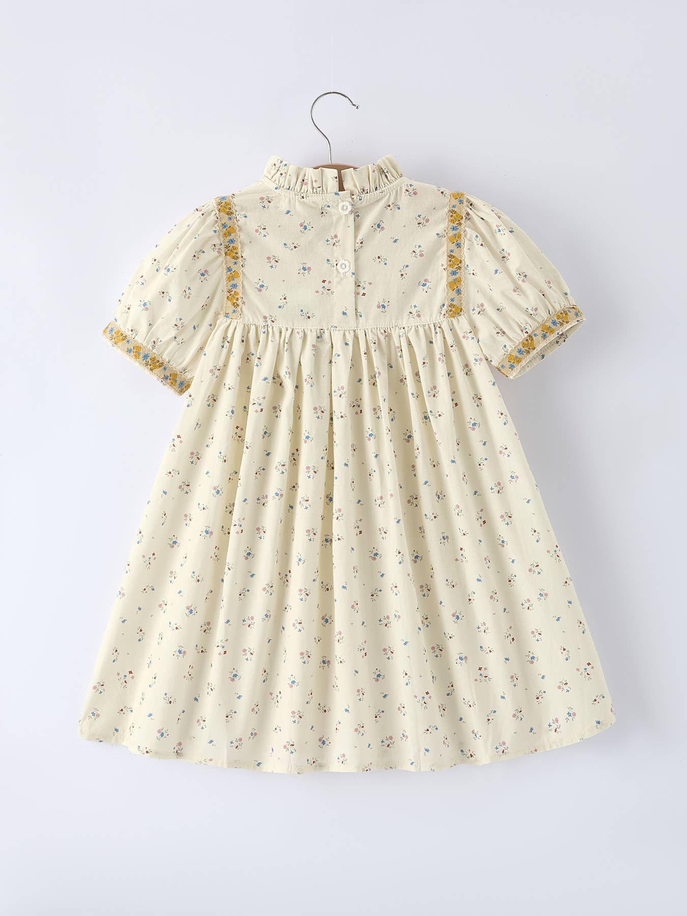 Abby Floral Girls Puff Sleeve Dress