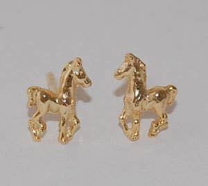 Horse Earrings Gold