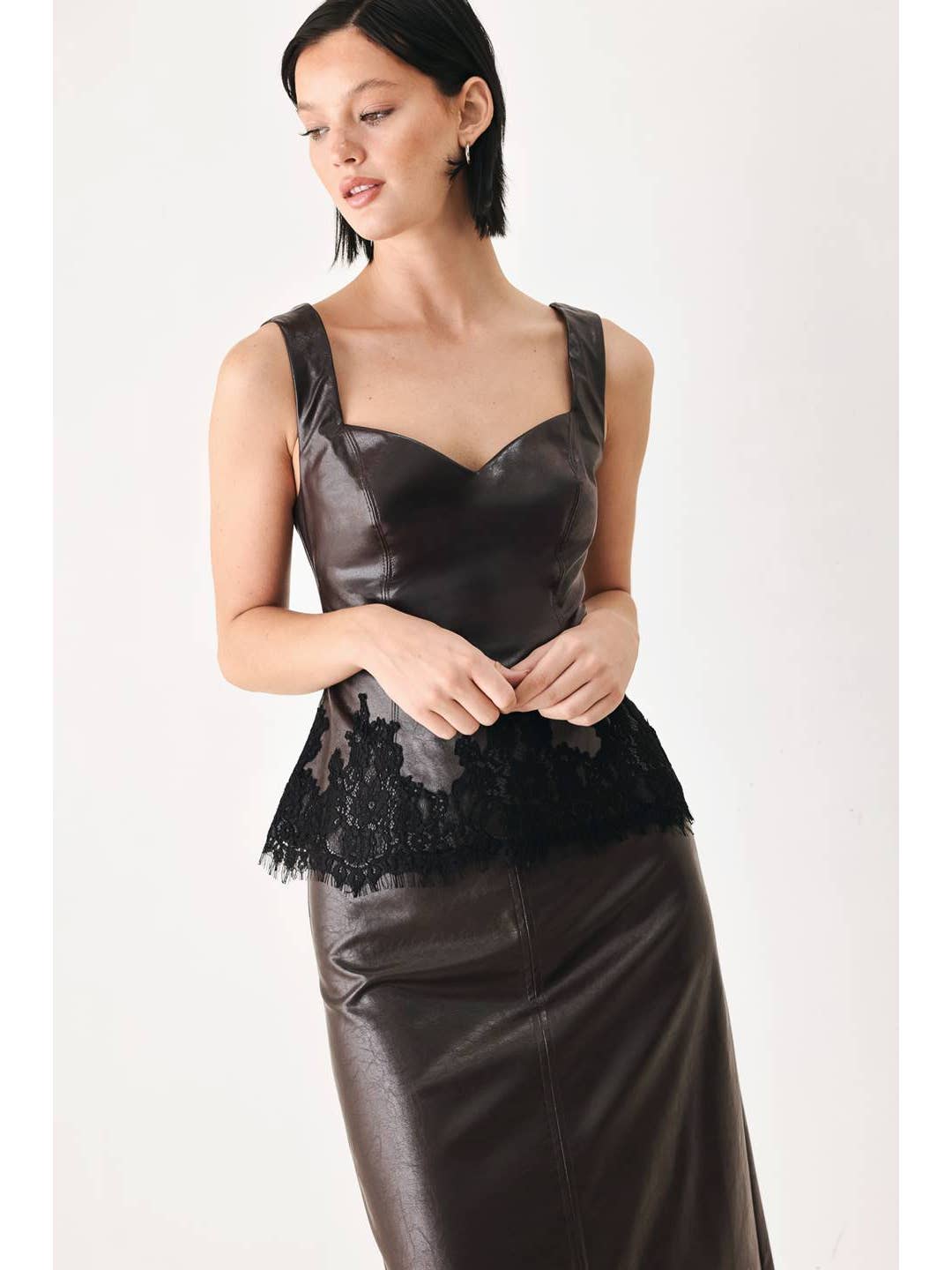 Teresa Faux Leather Top