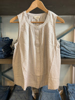 Caelis Gingham Tank sand tan gingham cream neutral thread and supply Boltranchstore.com womens sleeveless Free Shipping