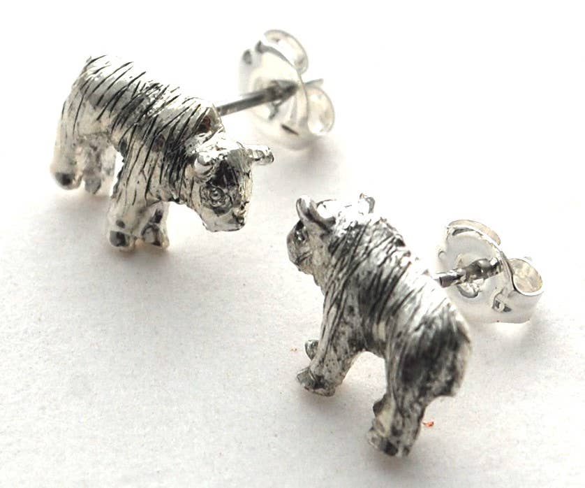 Buffalo Bison Stud Earrings - silver Natural History