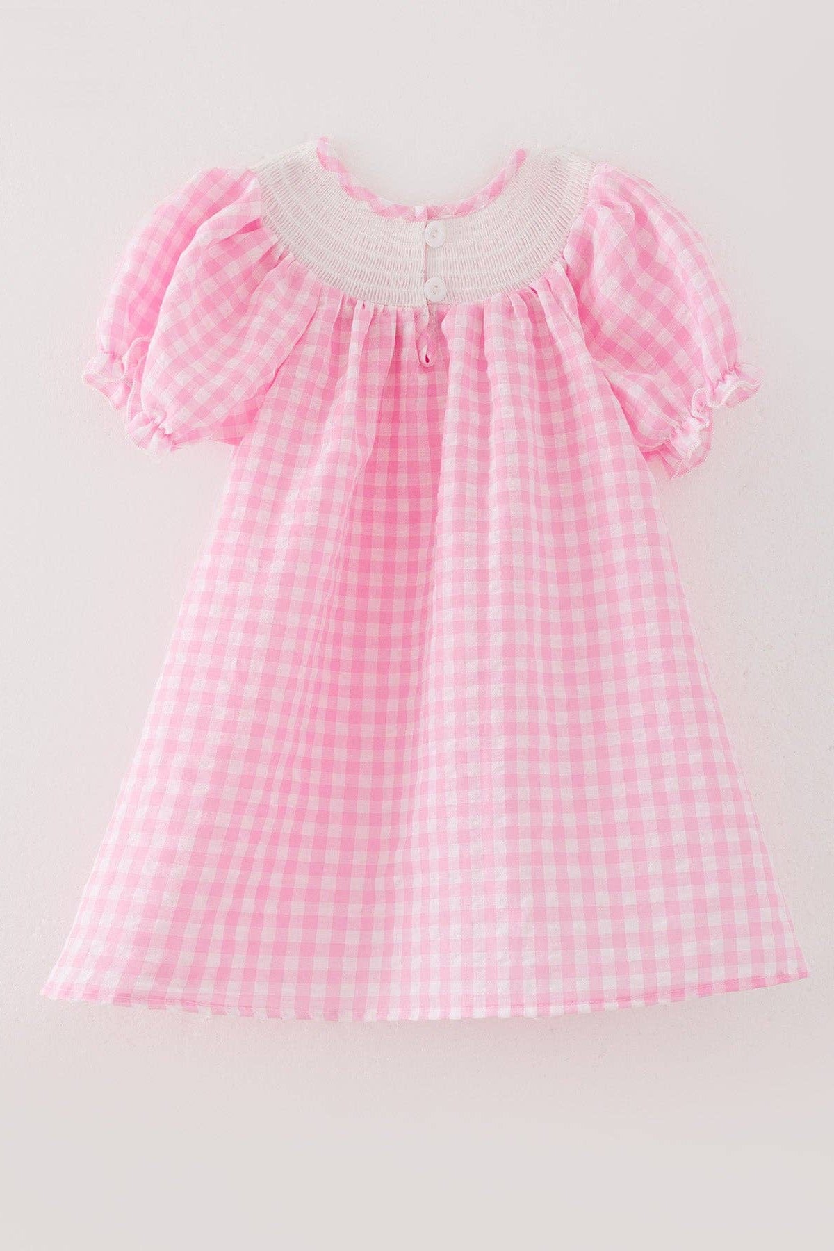 Farm Pink Smocking Embroidered Girls Dress
