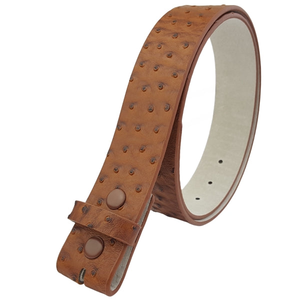 Ostrich Print Belt with Turq Buckle