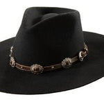 Scalloped Conchos Nail Head Brown Hat Band western cowboy hat hatband leather brown mens womens unisex gift Boltranchstore.com