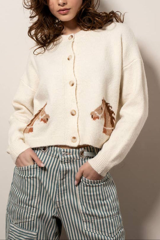 Cody Western Horse cardigan womens popular viral horse sweater fall 2025 Ballerina Farm Bolt Ranch Store free shipping
