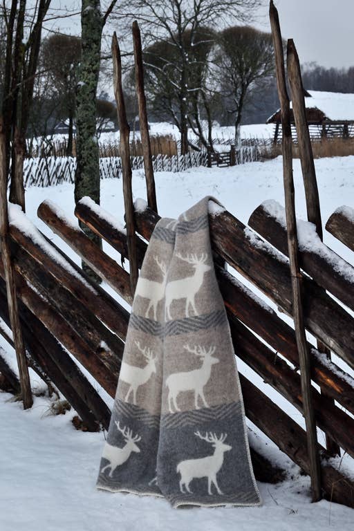 JJ Textile Deer Wool Blanket