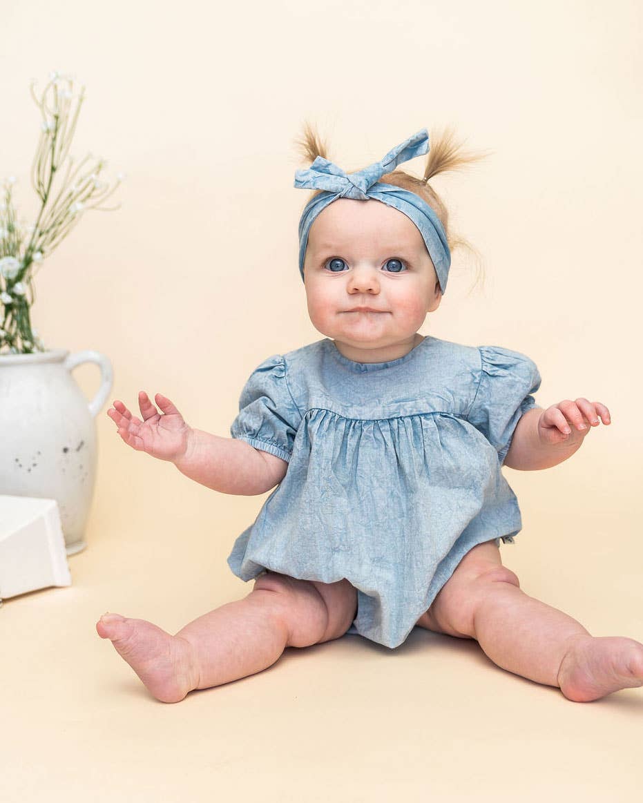 Aspen Denim Washed Baby Romper