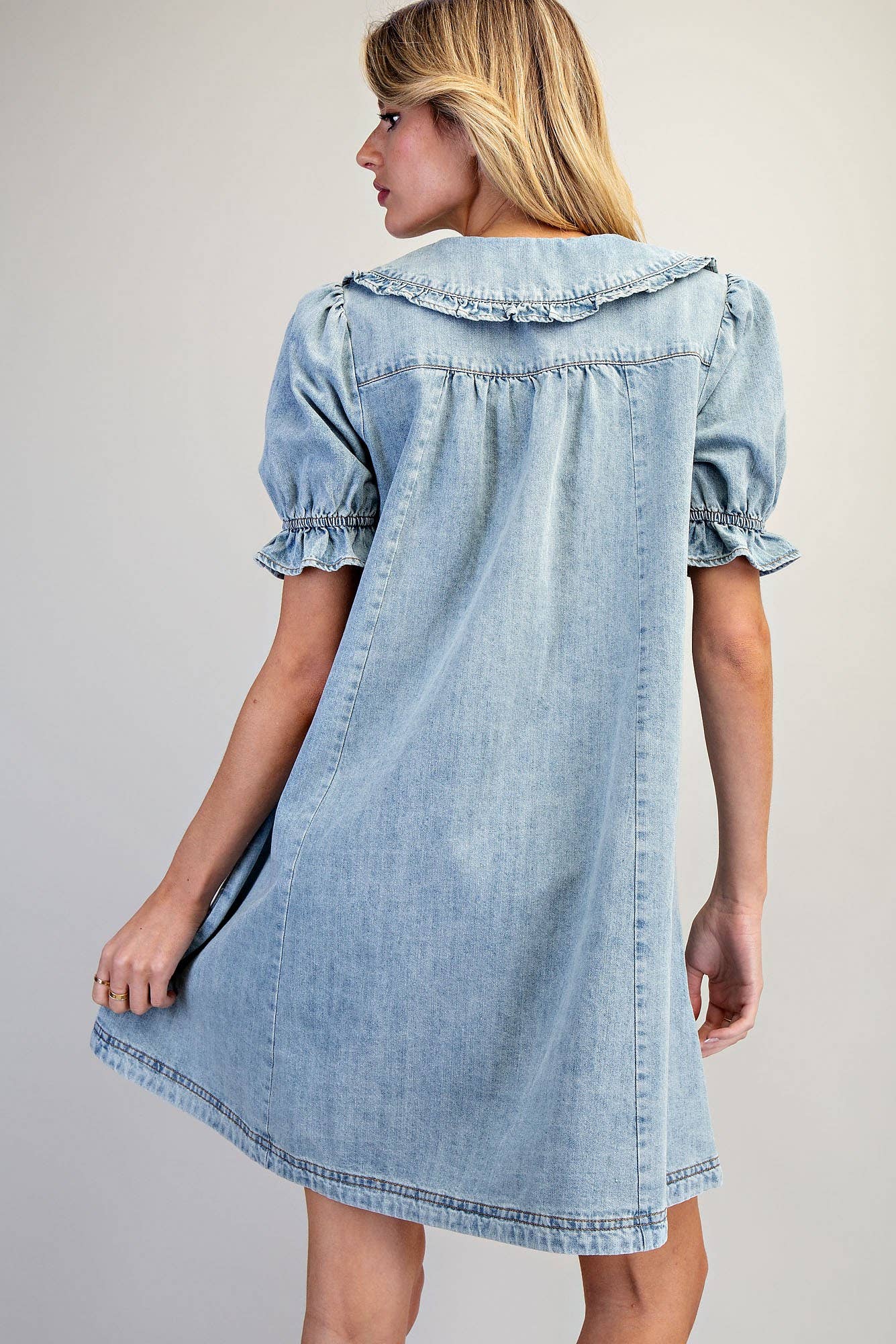 Sally Snow Washed Denim Mini Dress