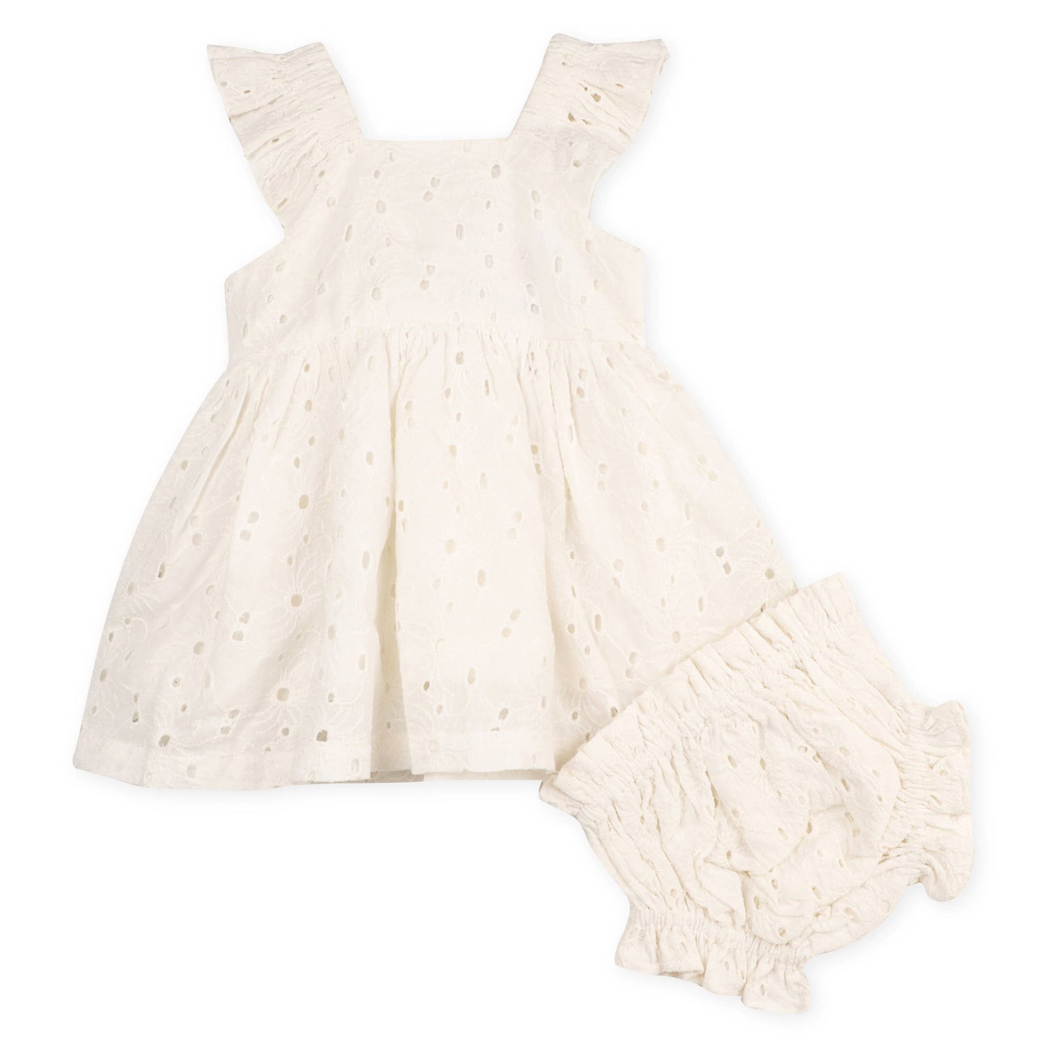 Lily Schiffli Floral Baby Girl Dress and Bloomer