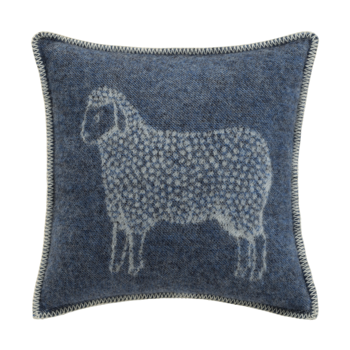 JJ Textile Denim Blue Sheep Wool Cushion Cover