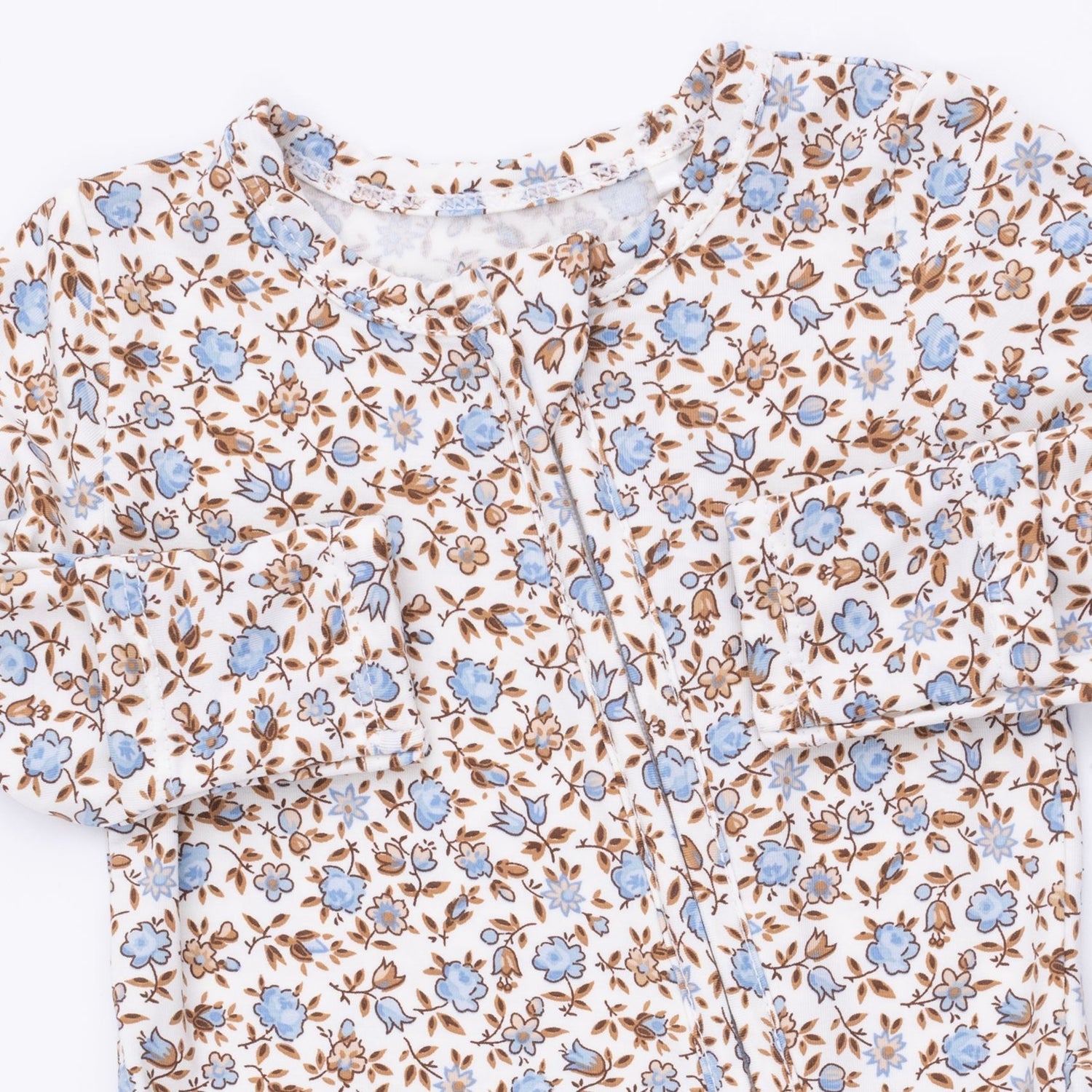 Hazel Floral 2 Way Ruffle Back Zipper Footie
