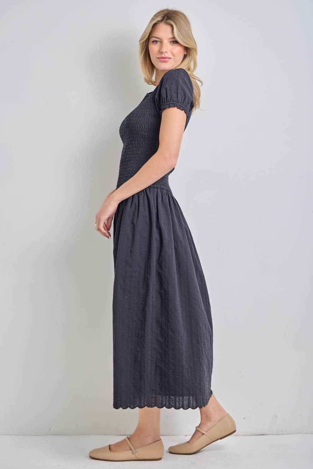 Brenda Smocked Midi Dress