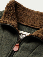 Schaefer Elkhorn Pullover Loden sherpa lining inside the stand collar rodeo western fashion