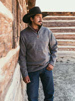 Schaefer Elkhorn Pullover Heather Gray layering piece for chilly ranch mornings western fashion Kamas