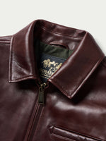 Schaefer Beaumont Leather Jacket clean leather collar that develops patina with wear Kamas