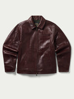 Schaefer Beaumont Leather Jacket umber lamb leather jacket with antique brass buttons mens western clothing Utah SKU 4022UM