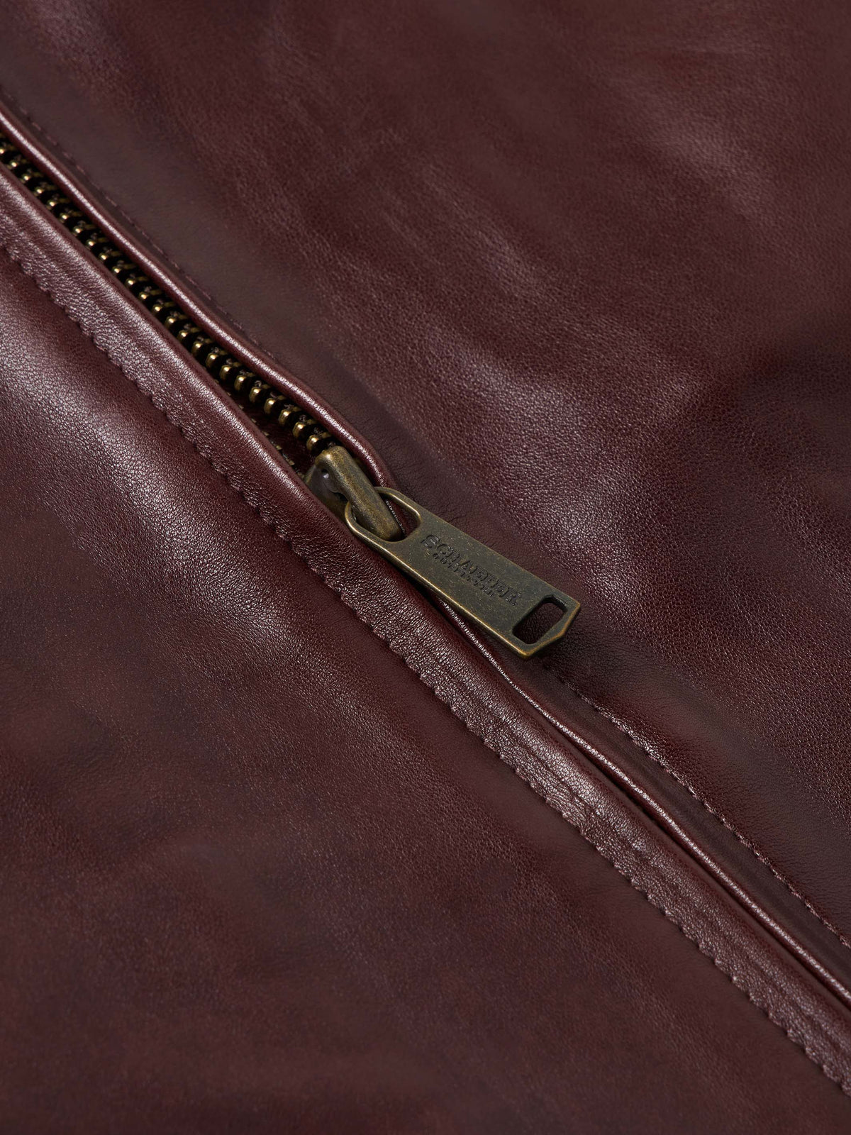 Schaefer Beaumont Leather Jacket zipper closure detail on smooth lamb leather rodeo