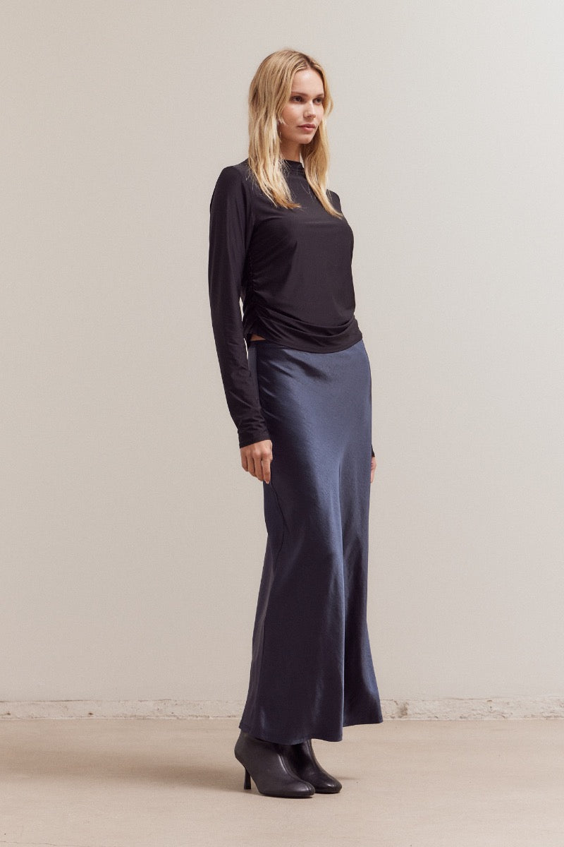 Sophia Long Satin Skirt