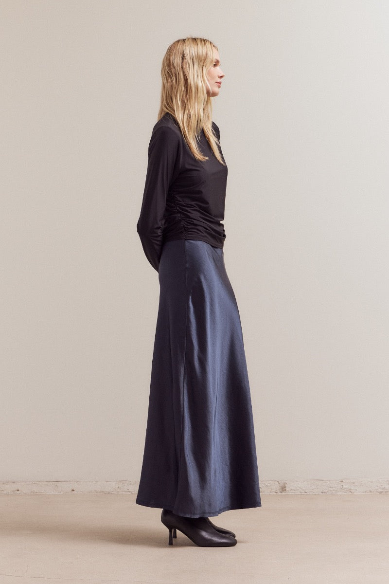 Sophia Long Satin Skirt