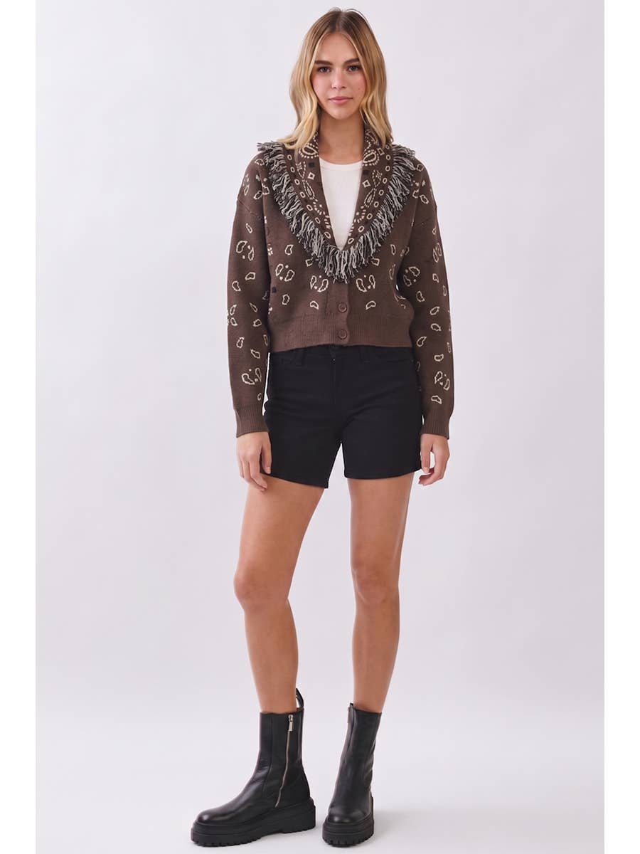 Kyla Womens Boho Knit Cardigan