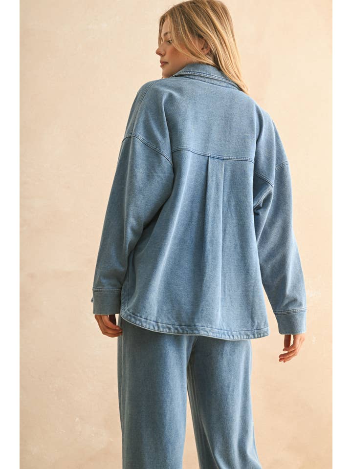 Kit Knitted Button Front Shirt Jacket