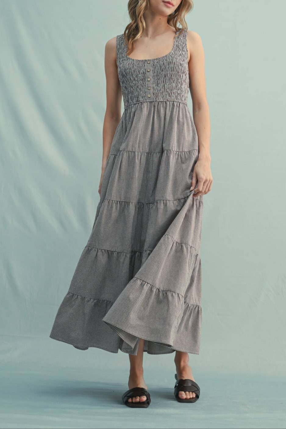 Holli Gingham Midi Dress