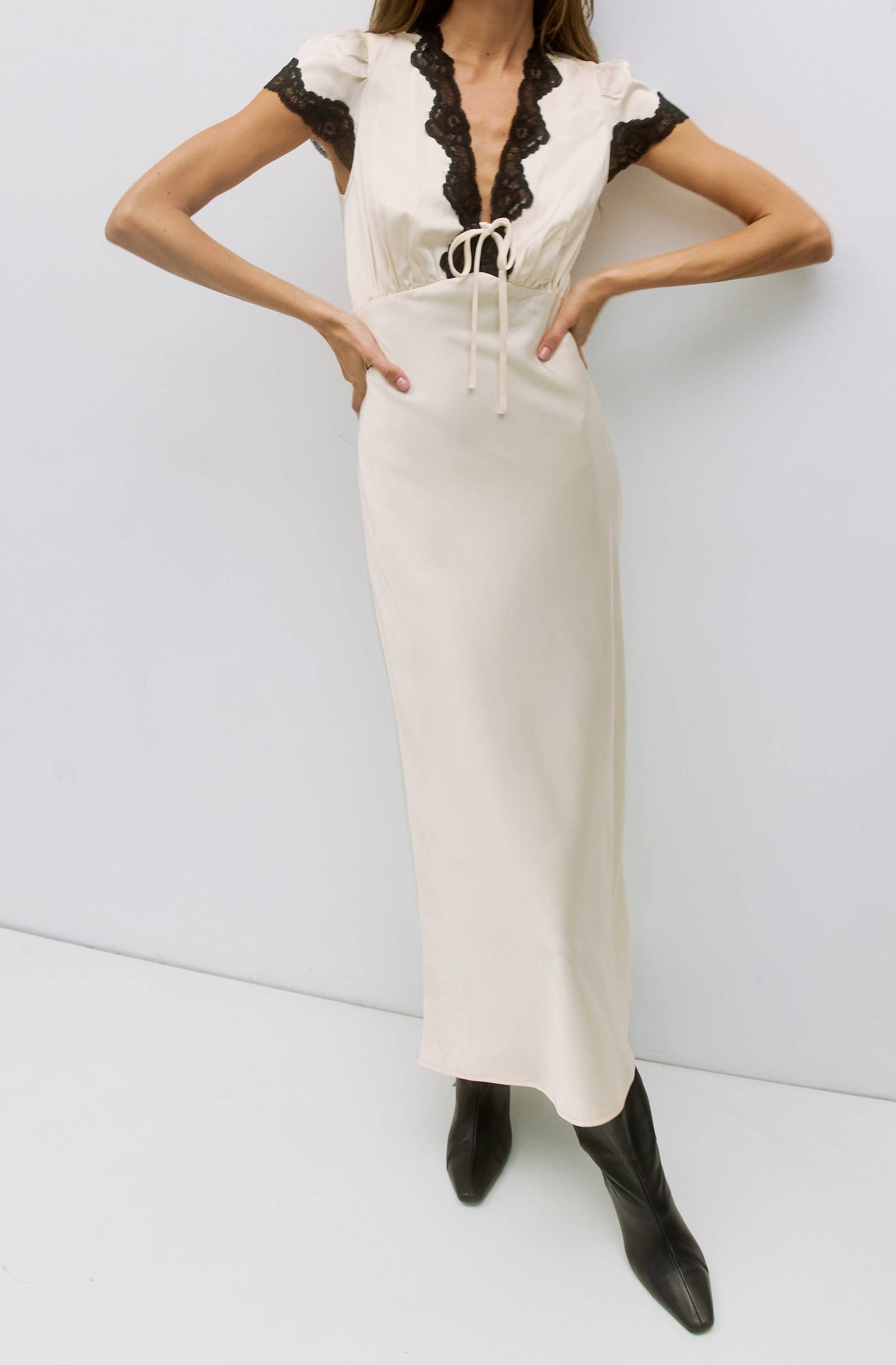 The Vivienne Lace Satin Dress