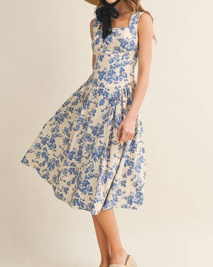 Gina Garden Square Neck Midi Dress