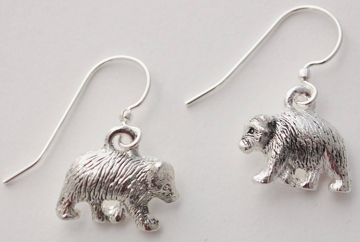 Bear Dangle Earrings sterling plate Natural History