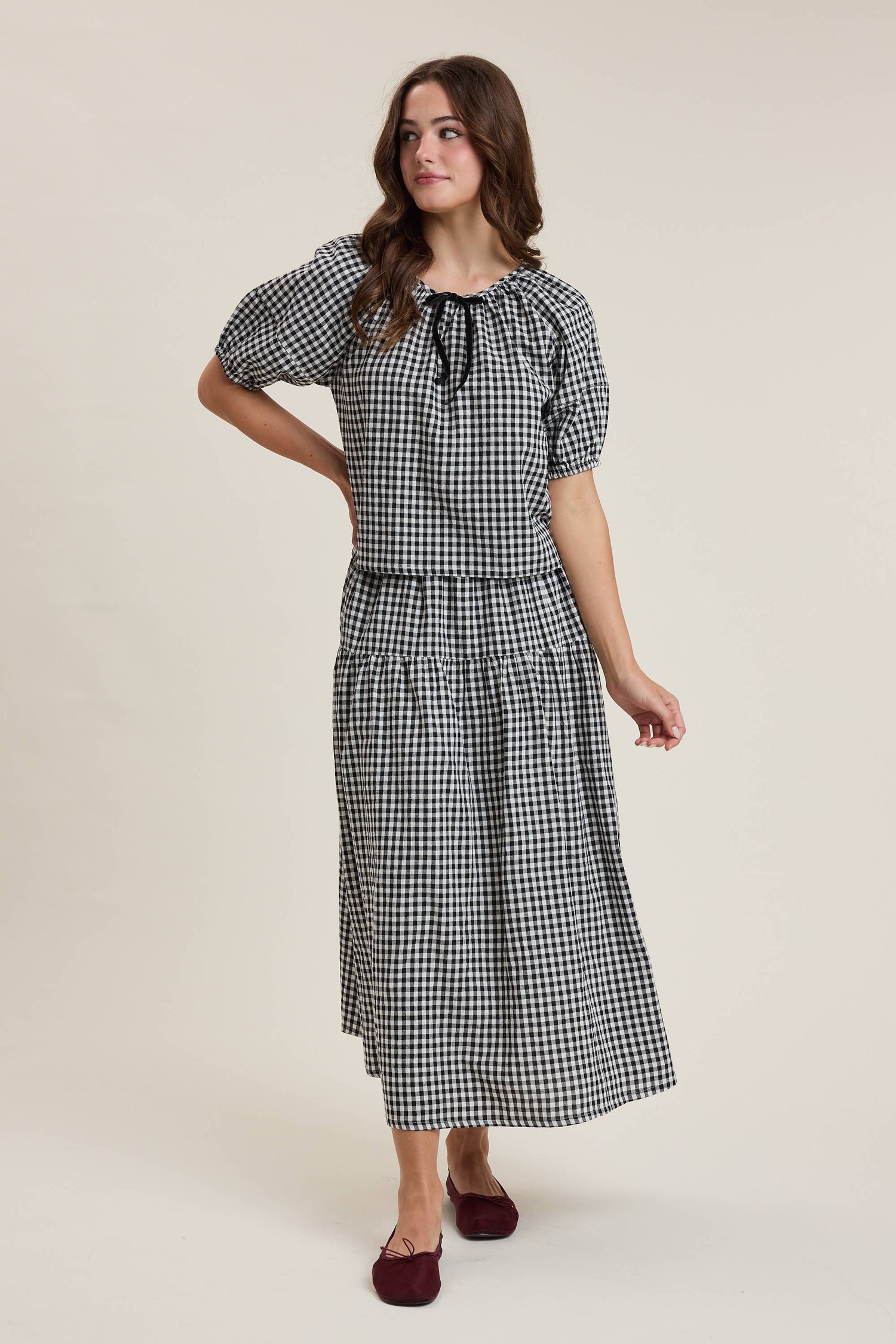 Sam Gingham Top and Skirt Set