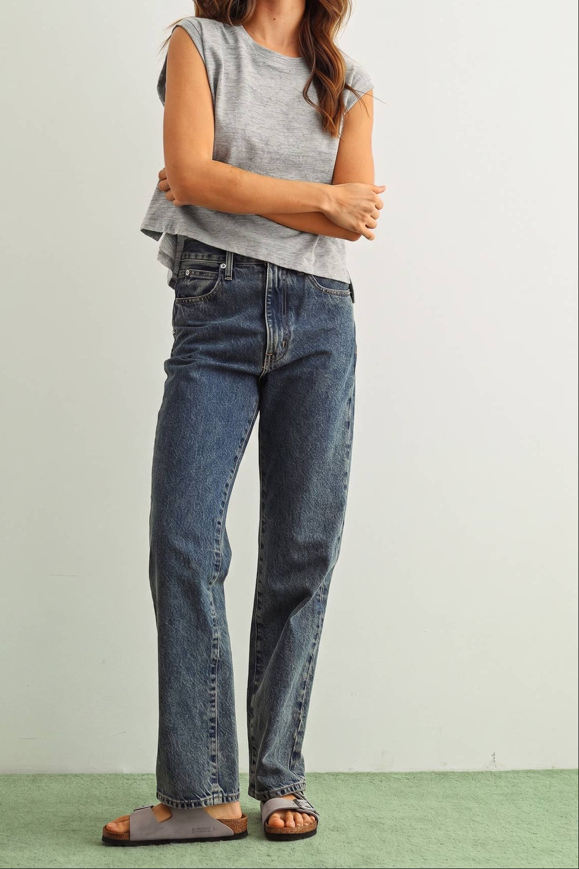 Rita Round Neck Slub Top