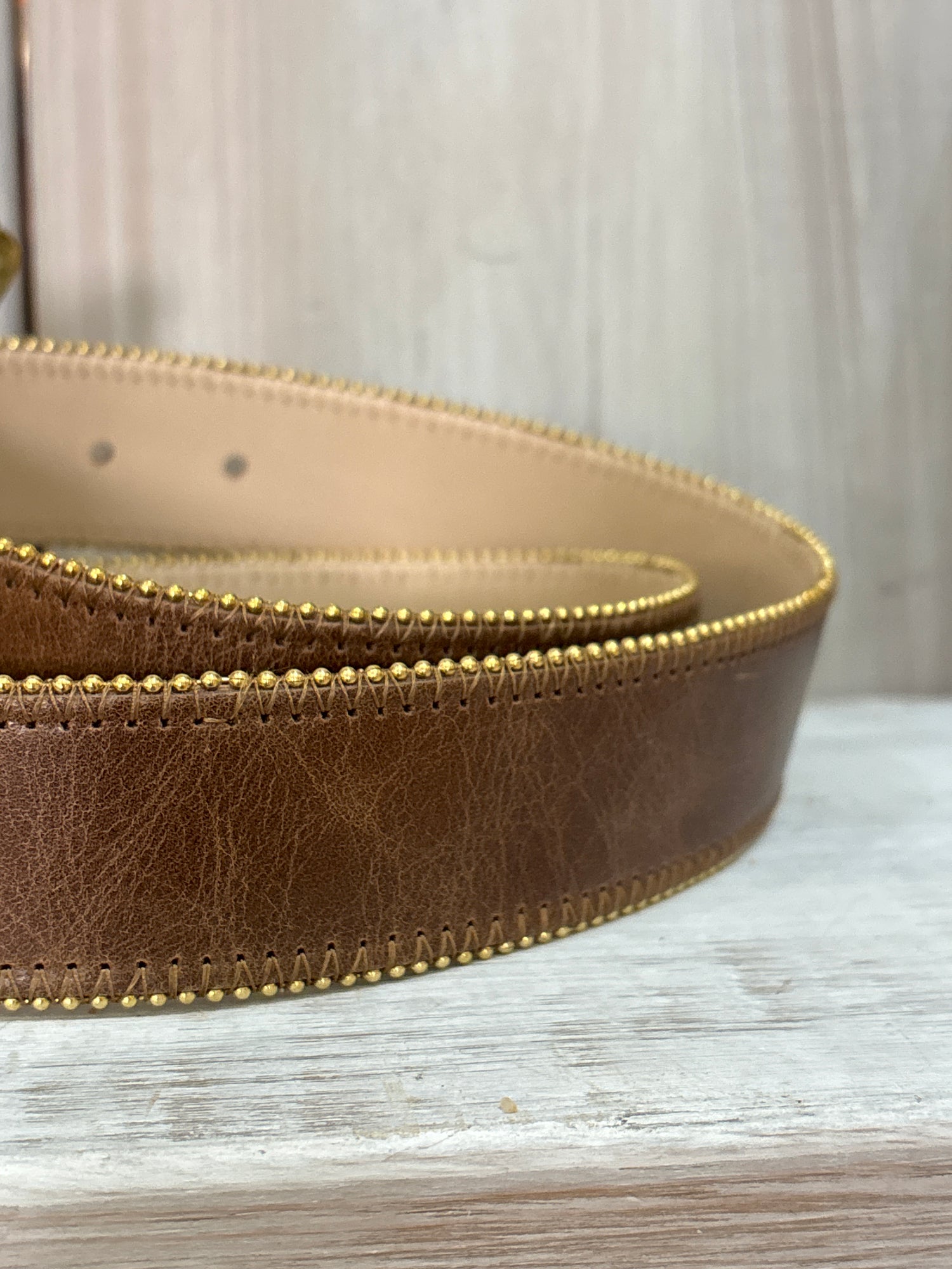 Brass Buckle w Turquoise Chocolate Belt