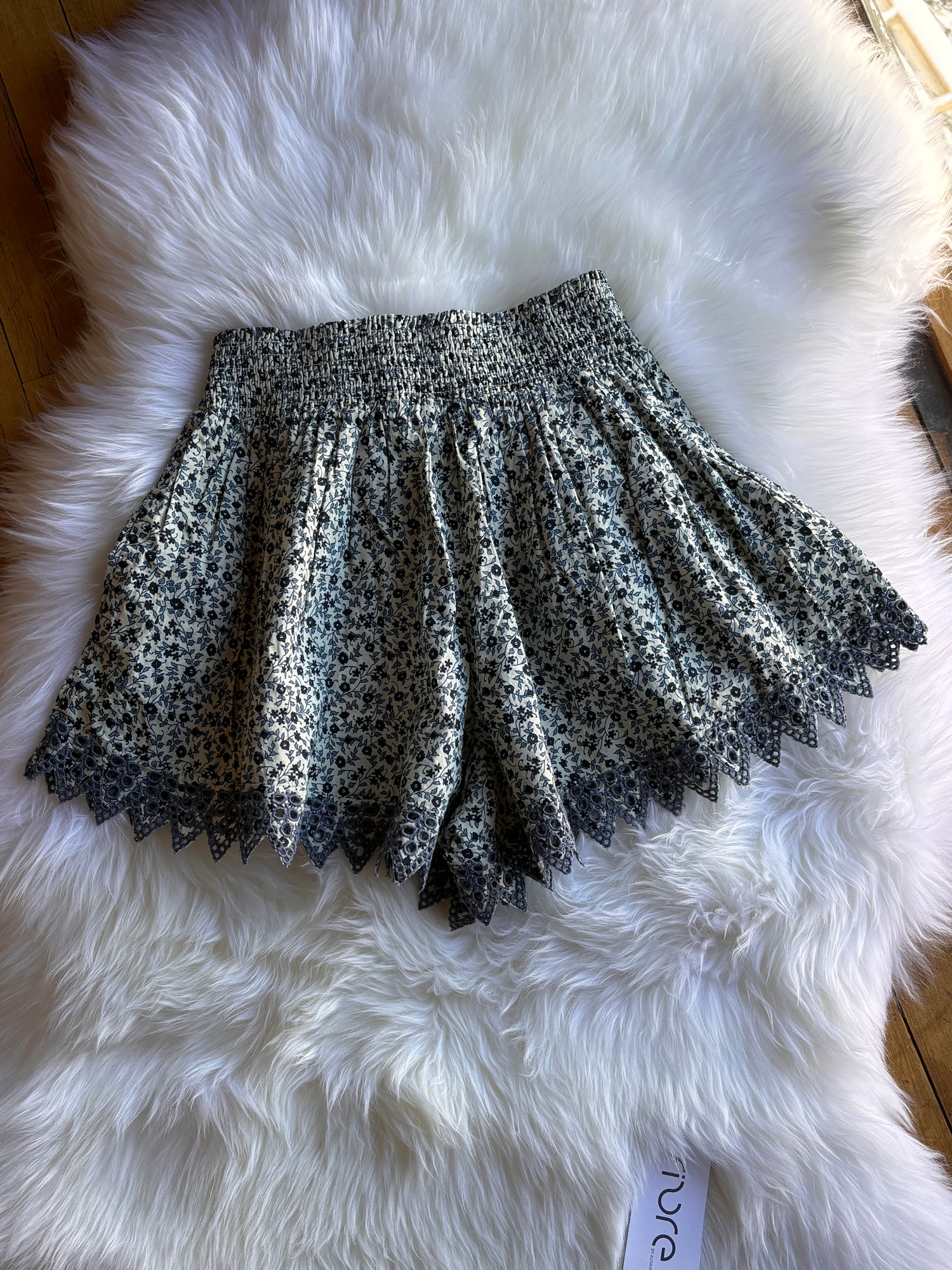 The GREAT The Smocked Eyelet Short