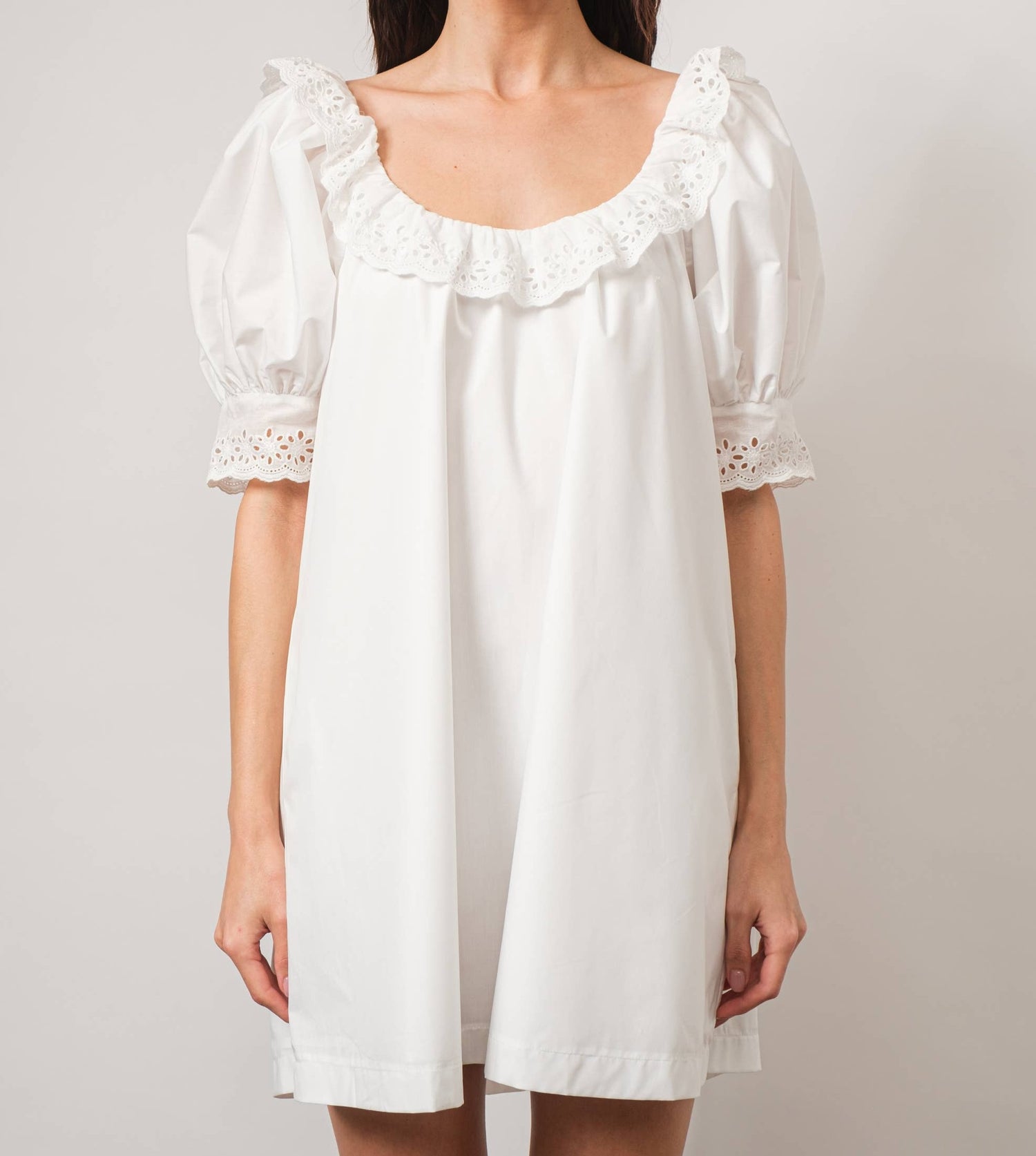 Darcy Lace-Trimmed Mini Shift Dress