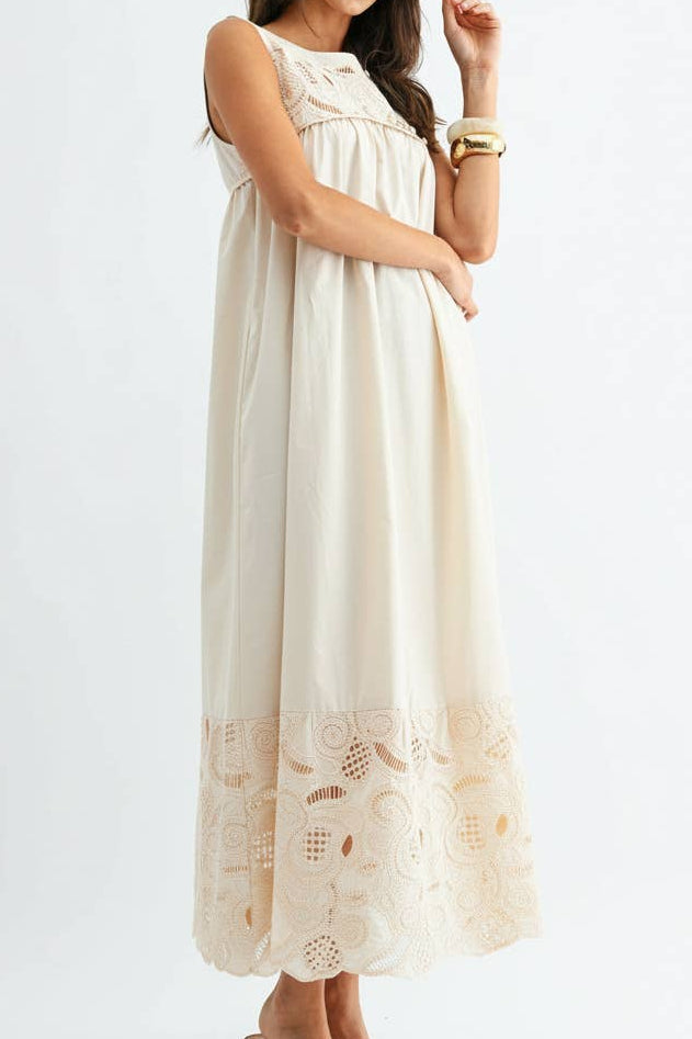 Betty Boho Lace Detail Maxi Dress
