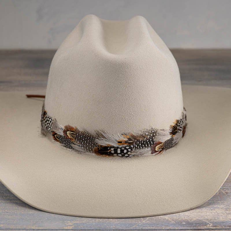Feather Hat Band in Spotted Eagle