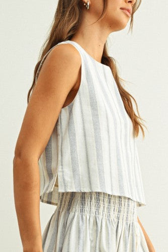 Starla Striped Crop Top womens coordinating set striped summer Boltranchstore.com Free Shipping