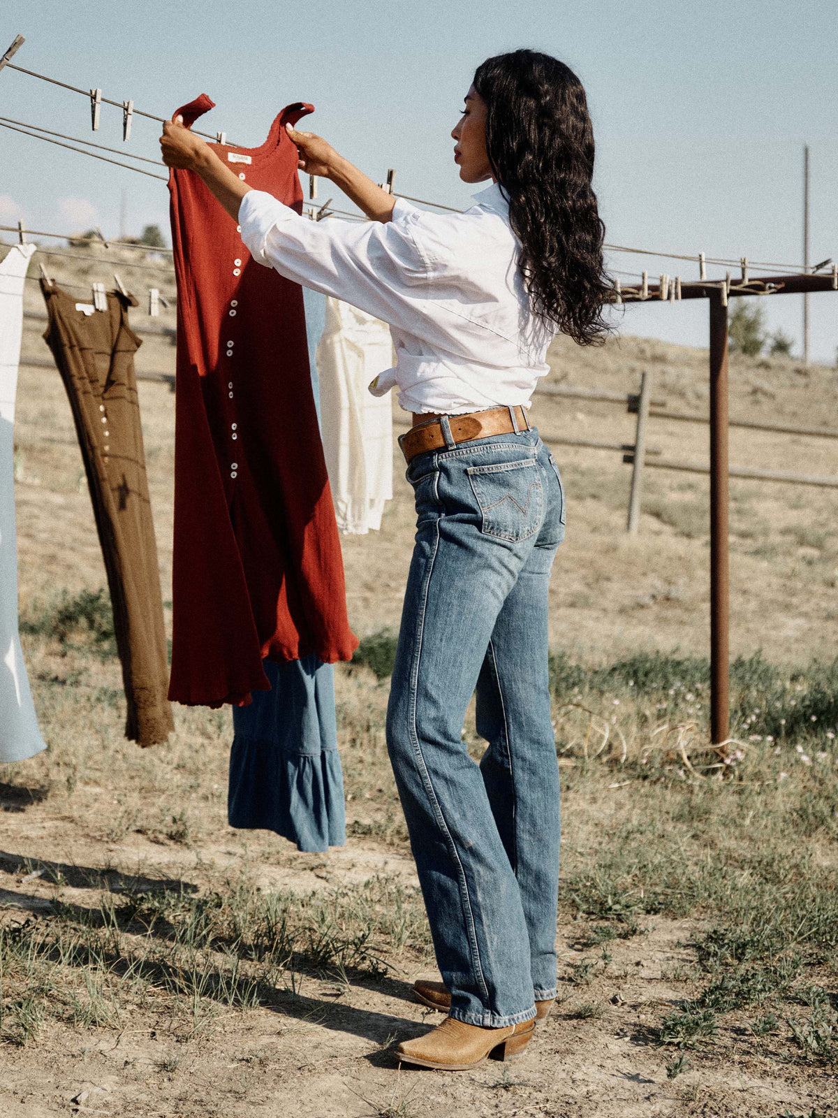 Schaefer Catherine Jean Medium high rise waist with straight leg silhouette cowgirl jeans western fashion